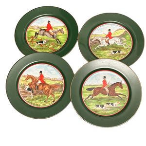 Vintage Equestrian Fitz&Floyd Japan  Tallyho Luncheon Plate Set
